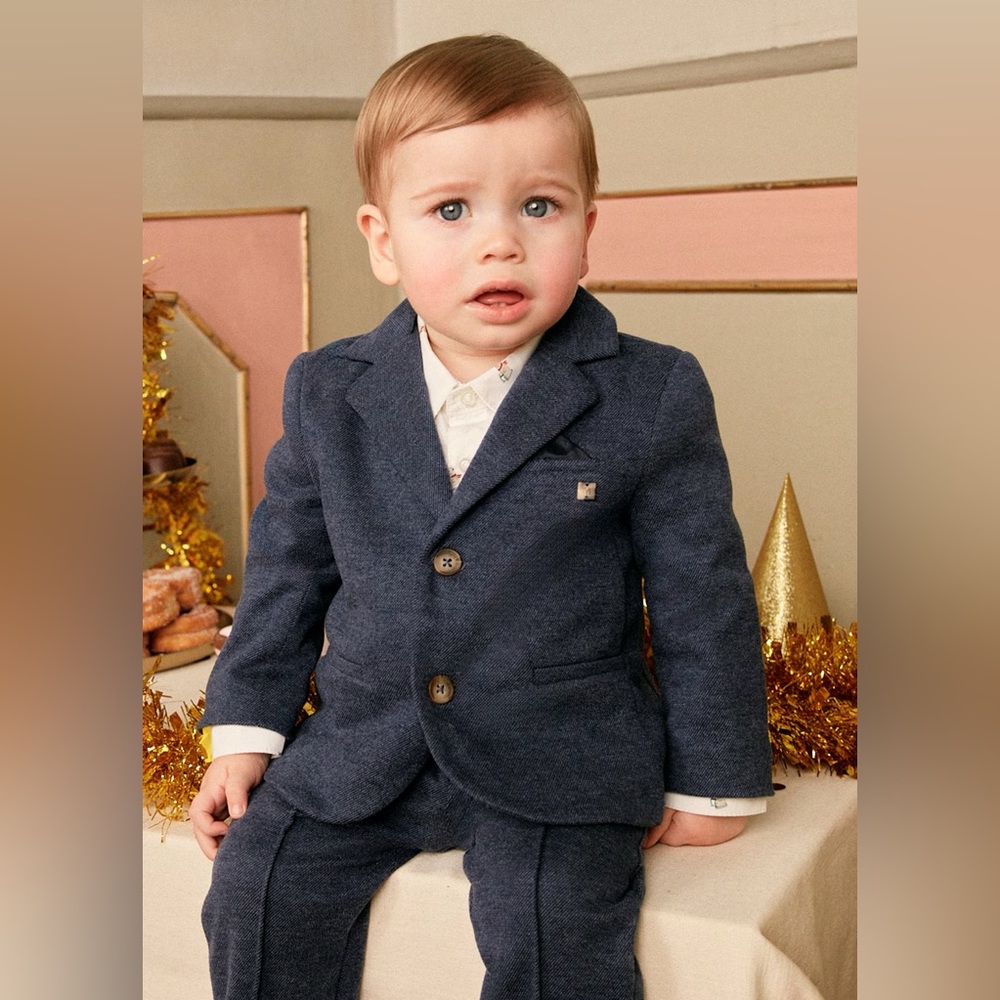 Mayoral Navy Knit Baby Blazer & Matching Pants